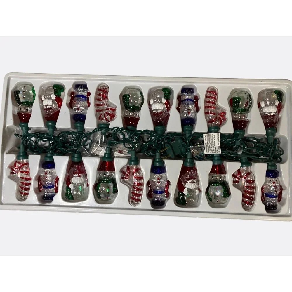 Christmas Indoor String Lights With Santa and Candy Cane Figures J.Hofert Co